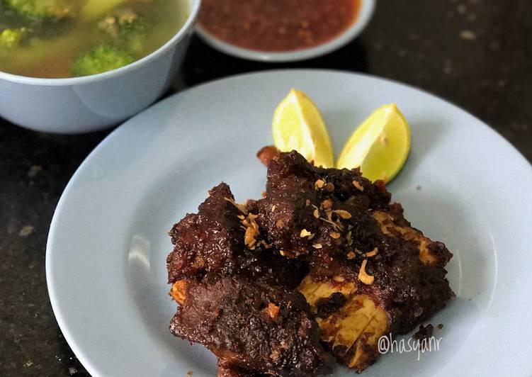 resep masakan Iga Bakar Teflon Sambal Pedas