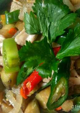 Tumis kikil terong jamur cabe ijo spesial... ð