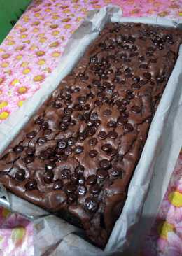 Fudgy brownies full coklat (Brownies panggang)