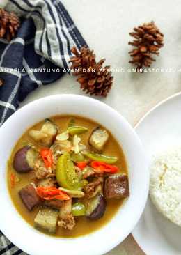 Garang asem ampela, jantung ayam dan terong