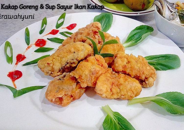 Resep Fillet ikan kakap goreng & sup sayur ikan kakap Oleh Wira Wahyuni