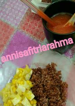 Sup Jagung + Beras Merah + Jus Pepaya (Menu Diet GM Day 6)