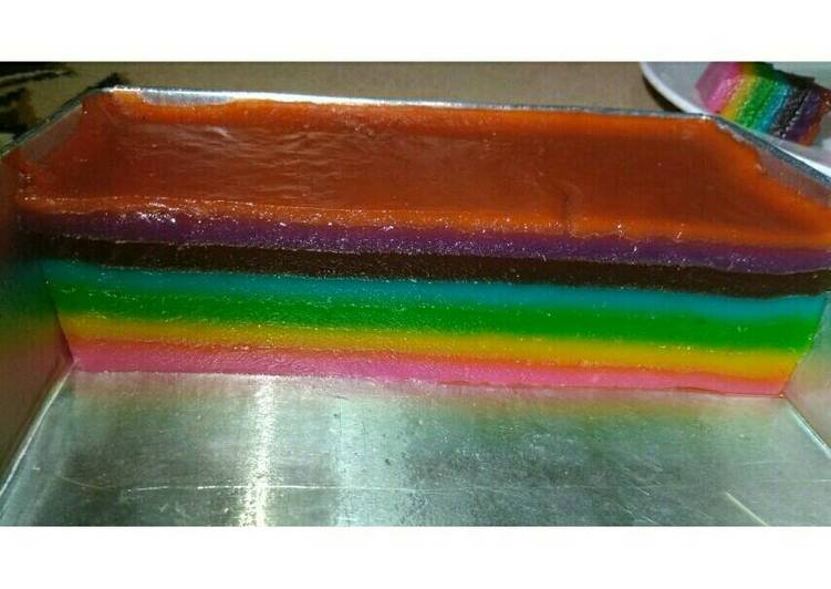 cara membuat Kue lapis rainbow