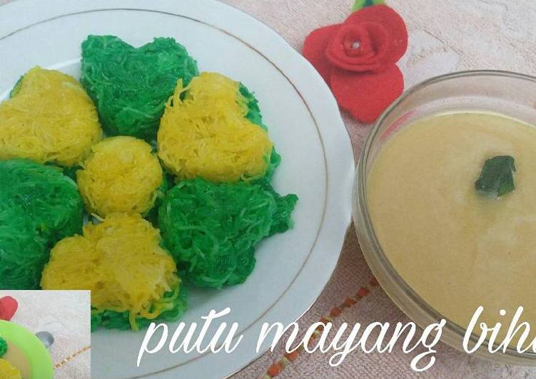 gambar untuk cara membuat Putu mayang bihun