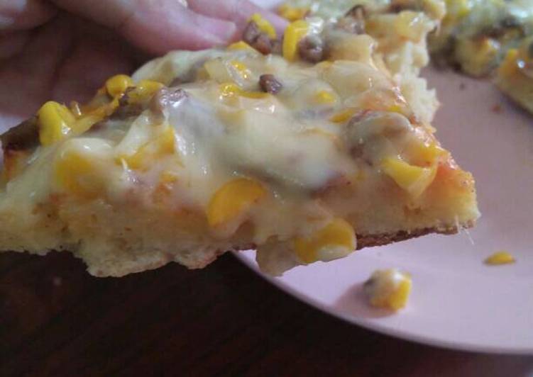 resep masakan Corn pizza melted cheese