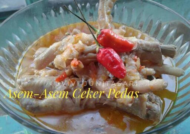 bahan dan cara membuat Asem-Asem Ceker Pedas