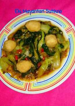 Tumis Pakcoy Bakso Minyak Wijen (Tanpa MSG)