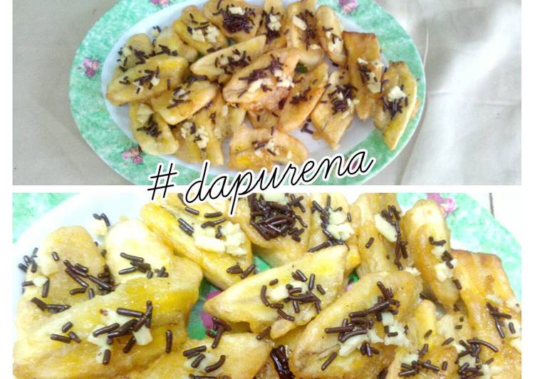 resep makanan Pisang Goreng Coklat Keju Renyah dan Gurih