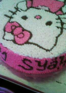 Kue ulang tahun hello kitty (buttercream sablon)