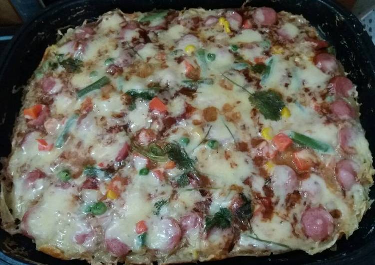 resep lengkap untuk Pan Crust/Pizza tipis happycall