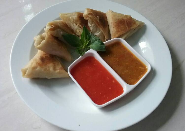 gambar untuk cara membuat Vegetables Samosa (sugarfree and eggfree)