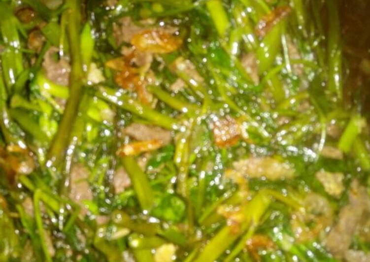 gambar untuk resep makanan Kangkung Cah Sapi # buka puasa