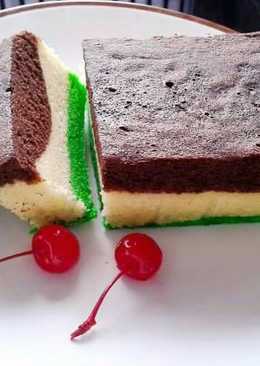 Cake coklat pandan susu kukus