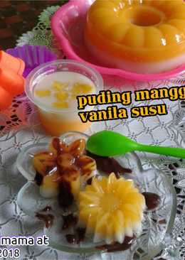 Puding Mangga Vanilla Susu Saos Vla Coklat #Maree