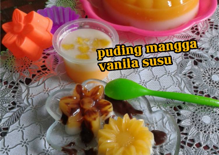 gambar untuk resep makanan Puding Mangga Vanilla Susu Saos Vla Coklat #Maree