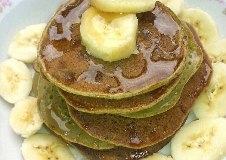 gambar untuk resep Banana Greeny Pancake (Gluten Free + Oil Free)