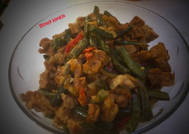 resep Tumis kacang panjang udang tahu tempe