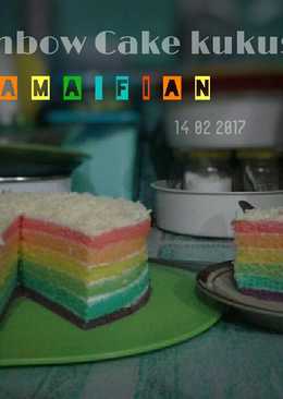 Rainbow cake kukus ny. Liem super lembutðŸ'