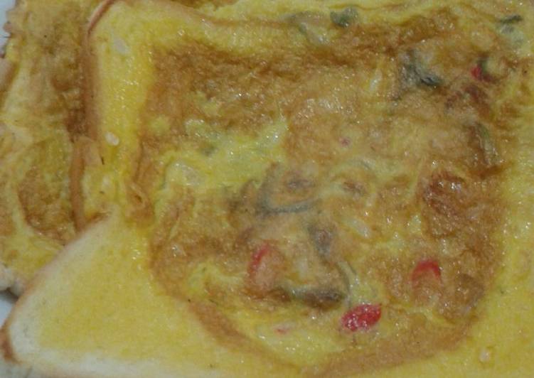 bahan dan cara membuat Roti Bakar Telur Dadar