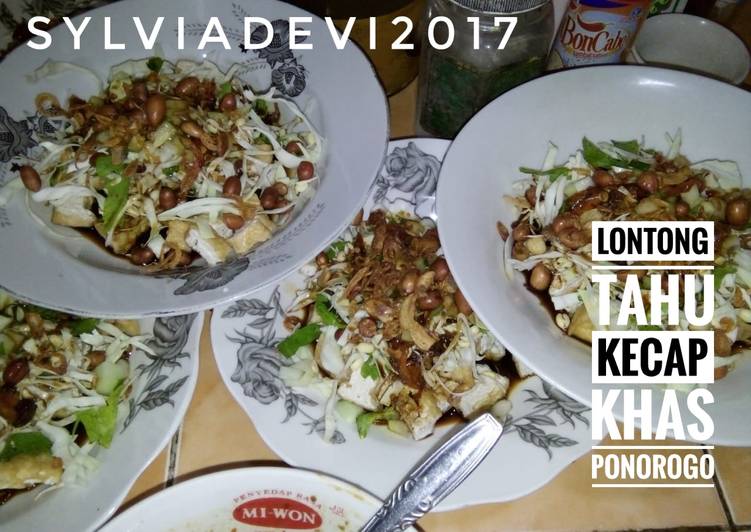 resep lengkap untuk Lontong/Nasi Tahu Kecap khas Ponorogo