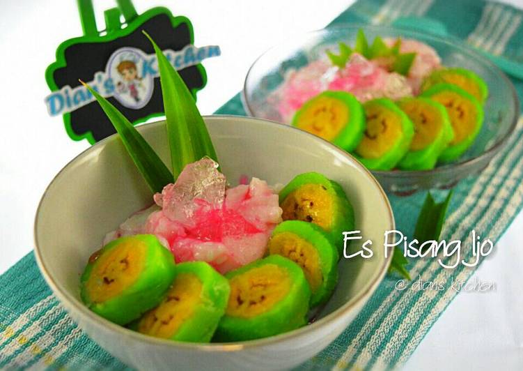 resep lengkap untuk Es Pisang Ijo