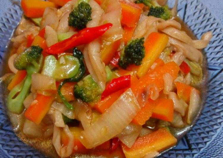 resep makanan Jamur tiram mix sayur kuah pedas ??