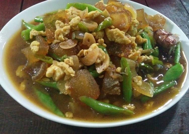 resep makanan Buncis kikil tumis telur