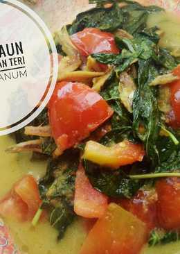 Sayur daun singkong ikan teri