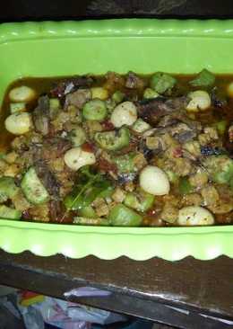 Rica rica pindang tongkol,telur puyuh dan terung