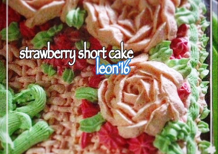cara membuat Strawberry short cake