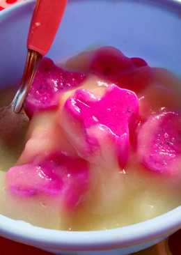 Pudding Buah Naga Saus apel
