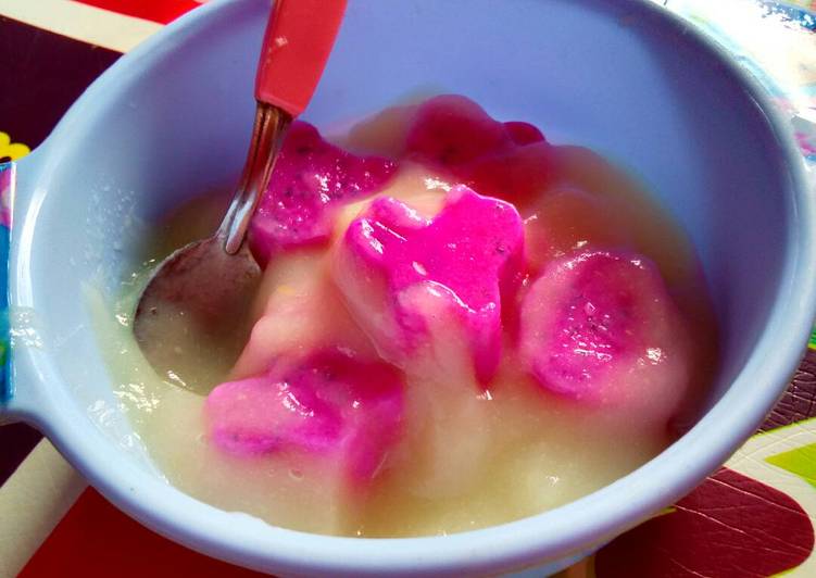 gambar untuk resep makanan Pudding Buah Naga Saus apel