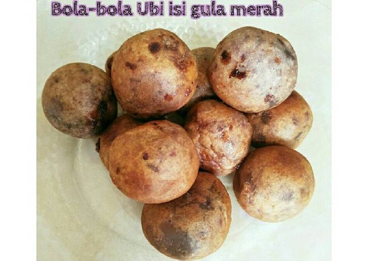 cara membuat Bola-bola ubi isi gula merah