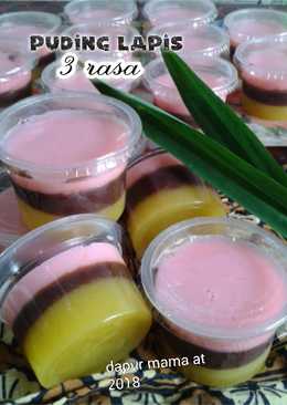 Puding Lapis 3 Rasa (Nanas, Coklat & Stroberi) #selasabisa