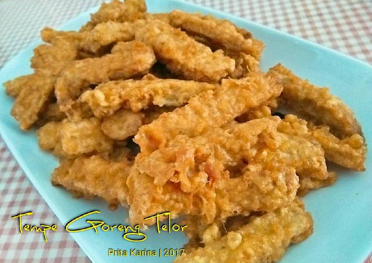 cara membuat Tempe Goreng Telor