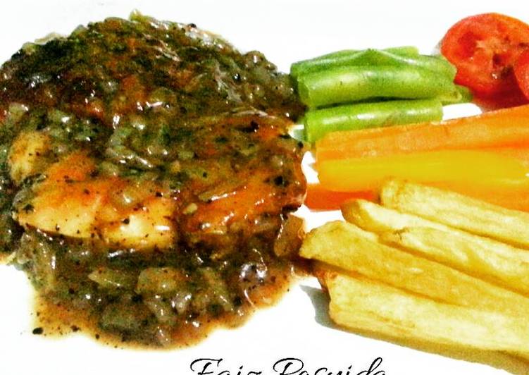 gambar untuk cara membuat Chicken Steak with Blackpepper Sauce