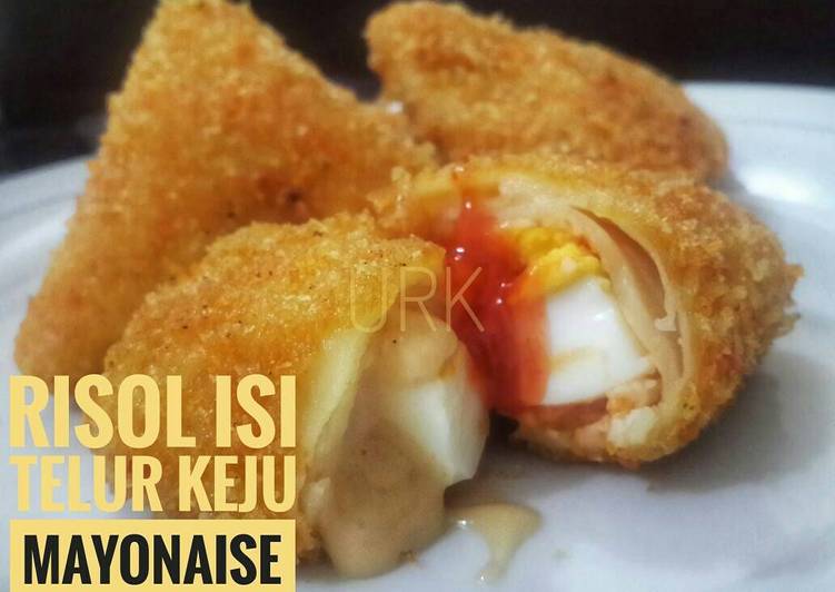 cara membuat Risoles isi telur keju mayonaise