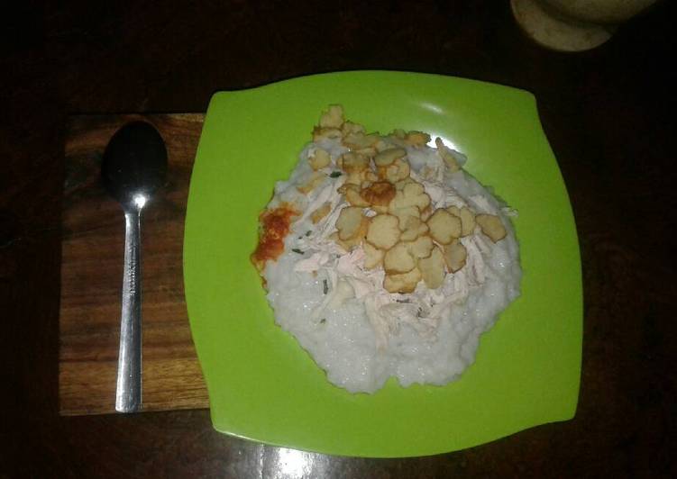 bahan dan cara membuat Bubur ayam ga ribet