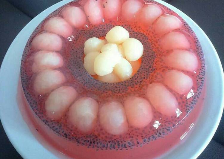 resep masakan Puding Cocopandan Longan