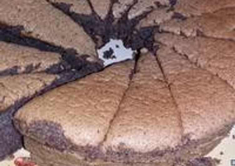 bahan dan cara membuat Chiffon cake ketan hitam