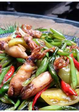 ( Cumi Asin Tumis Buncis )