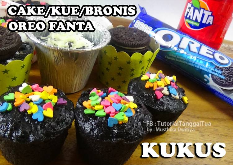gambar untuk cara membuat Cake/Kue/Bronies Oreo Fanta Kukus Mudah Enak Cuma 2 Bahan Saja