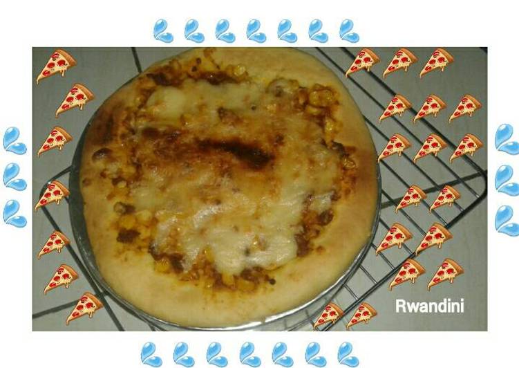 cara membuat Corn Pizza with Keju Mozarella KW
