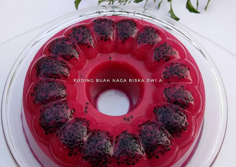 resep makanan Puding Buah Naga