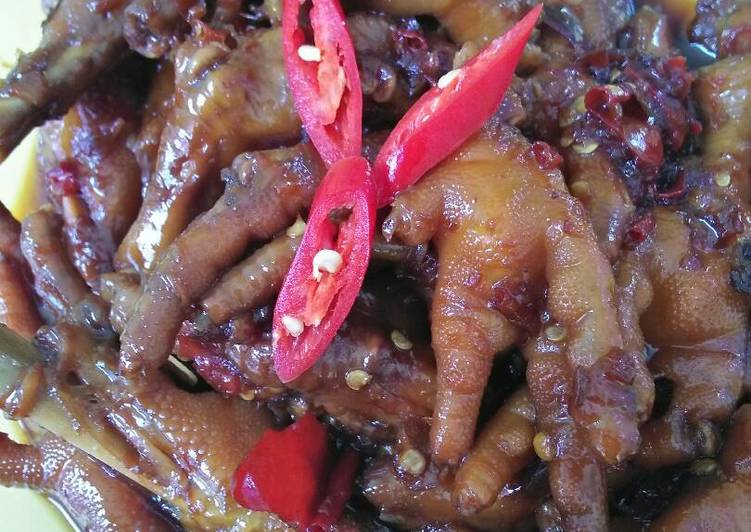 resep Ceker Lumer Kecap Pedas