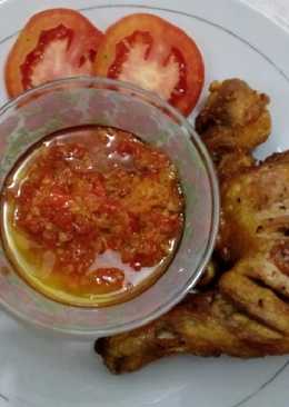 Ayam goreng + sambal korek pedess poll
