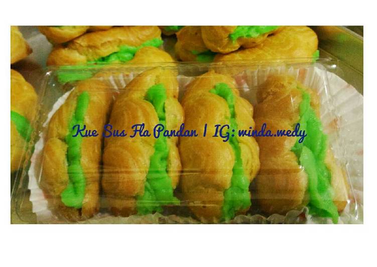 resep lengkap untuk Kue Sus Vla Pandan