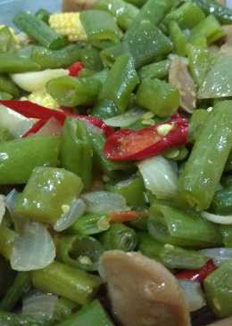 Oseng buncis jagung puteren Dan bakso