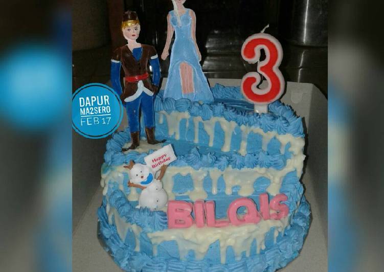 cara membuat Cake ulang tahun frozen