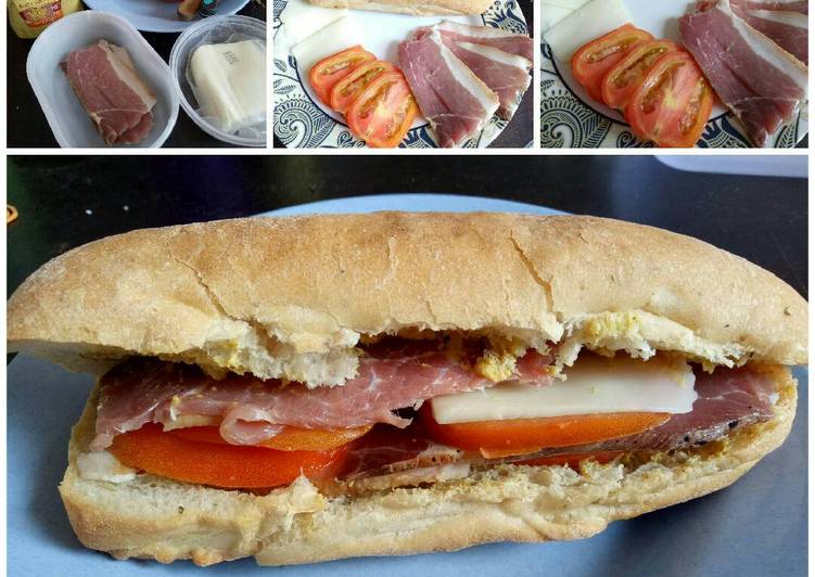 cara membuat Ham Sandwich